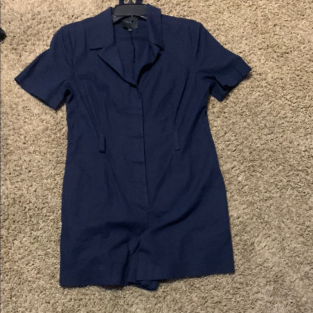 Alex Marie Deep Blue Short Sleeve Romper